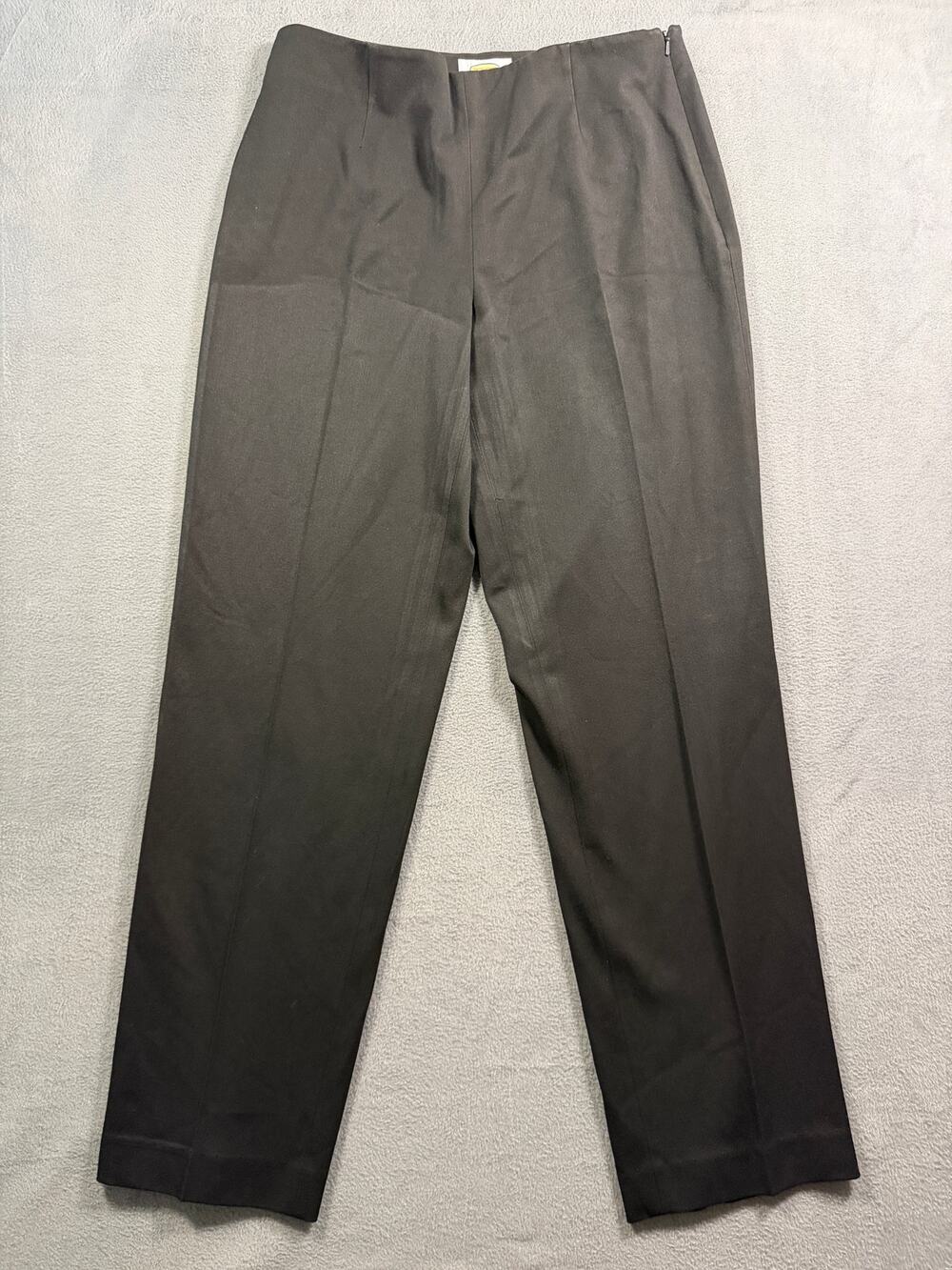 Talbots Women's Size 10 Black Flat Front Side Zip Straight Leg Dress Pant Slacks